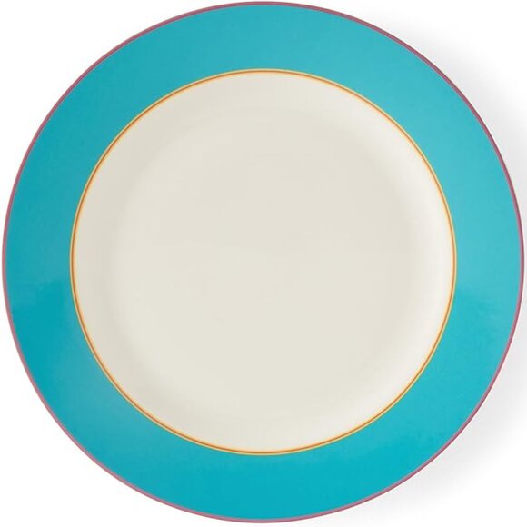 SPODE Kit Kemp Calypso Porcelain Serving Platter or Charger in Turquoise NWT - Picture 1 of 7